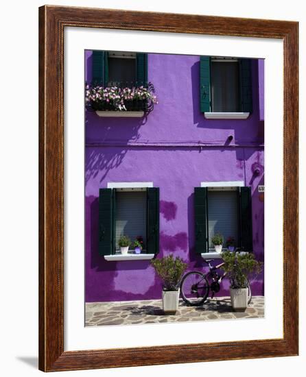 Colourfully Painted Houses Situated on Canal Banks on the Island of Burano, Located Near Venice, Ve-Kimberley Coole-Framed Photographic Print