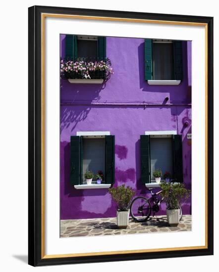 Colourfully Painted Houses Situated on Canal Banks on the Island of Burano, Located Near Venice, Ve-Kimberley Coole-Framed Photographic Print