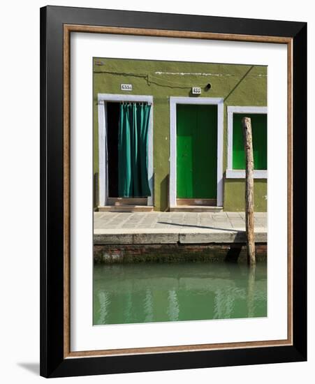 Colourfully Painted Houses Situated on Canal Banks on the Island of Burano, Located Near Venice, Ve-Kimberley Coole-Framed Photographic Print