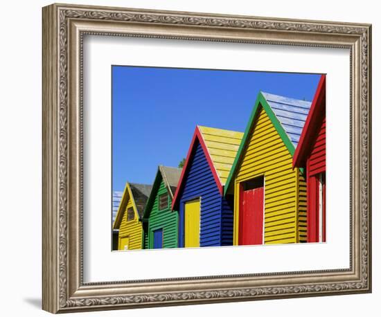 Colourfully Painted Victorian Bathing Huts in False Bay, Cape Town, South Africa, Africa-Yadid Levy-Framed Photographic Print