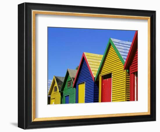 Colourfully Painted Victorian Bathing Huts in False Bay, Cape Town, South Africa, Africa-Yadid Levy-Framed Photographic Print