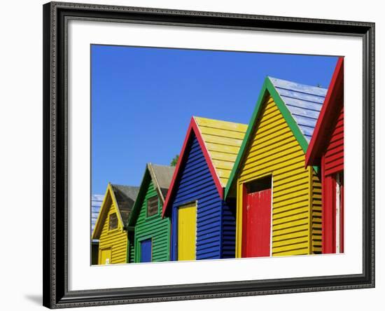 Colourfully Painted Victorian Bathing Huts in False Bay, Cape Town, South Africa, Africa-Yadid Levy-Framed Photographic Print