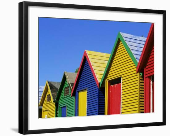 Colourfully Painted Victorian Bathing Huts in False Bay, Cape Town, South Africa, Africa-Yadid Levy-Framed Photographic Print