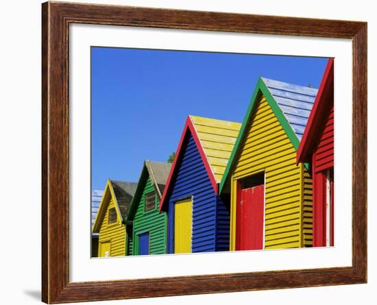 Colourfully Painted Victorian Bathing Huts in False Bay, Cape Town, South Africa, Africa-Yadid Levy-Framed Photographic Print