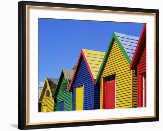 Colourfully Painted Victorian Bathing Huts in False Bay, Cape Town, South Africa, Africa-Yadid Levy-Framed Photographic Print