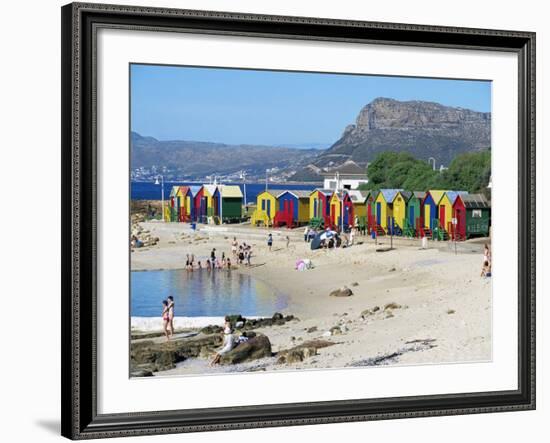 Colourfully Painted Victorian Bathing Huts in False Bay, Cape Town, South Africa, Africa-Yadid Levy-Framed Photographic Print