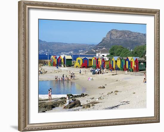 Colourfully Painted Victorian Bathing Huts in False Bay, Cape Town, South Africa, Africa-Yadid Levy-Framed Photographic Print