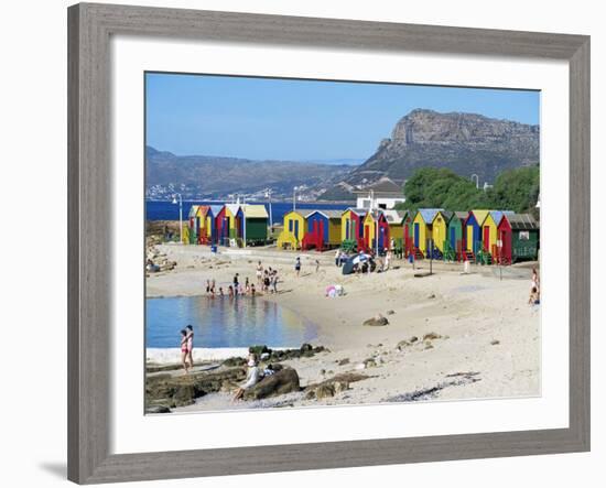 Colourfully Painted Victorian Bathing Huts in False Bay, Cape Town, South Africa, Africa-Yadid Levy-Framed Photographic Print