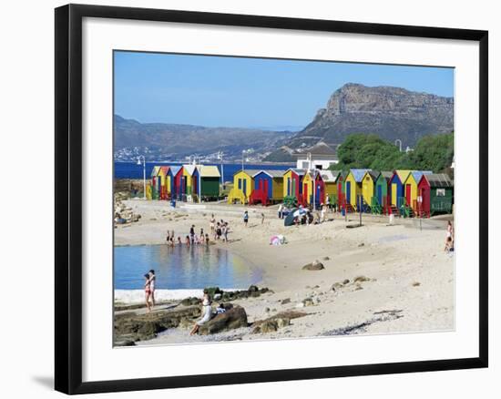 Colourfully Painted Victorian Bathing Huts in False Bay, Cape Town, South Africa, Africa-Yadid Levy-Framed Photographic Print