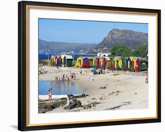 Colourfully Painted Victorian Bathing Huts in False Bay, Cape Town, South Africa, Africa-Yadid Levy-Framed Photographic Print