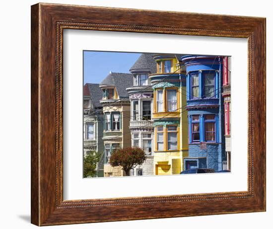 Colourfully Painted Victorian Houses in the Haight-Ashbury District of San Francisco, California, U-Gavin Hellier-Framed Photographic Print