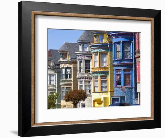 Colourfully Painted Victorian Houses in the Haight-Ashbury District of San Francisco, California, U-Gavin Hellier-Framed Photographic Print