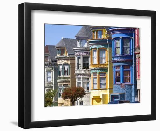 Colourfully Painted Victorian Houses in the Haight-Ashbury District of San Francisco, California, U-Gavin Hellier-Framed Photographic Print