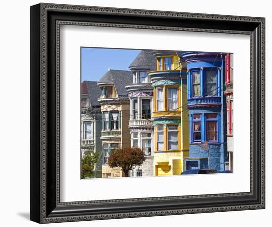 Colourfully Painted Victorian Houses in the Haight-Ashbury District of San Francisco, California, U-Gavin Hellier-Framed Photographic Print