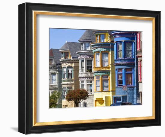 Colourfully Painted Victorian Houses in the Haight-Ashbury District of San Francisco, California, U-Gavin Hellier-Framed Photographic Print