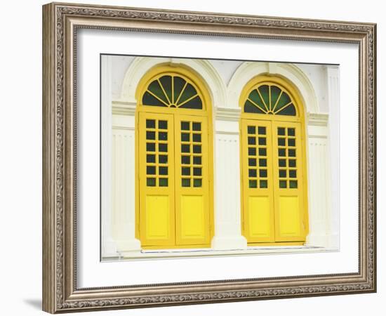 Colourfully Painted Window Shutters in Little India, Singapore, Southeast Asia-Amanda Hall-Framed Photographic Print