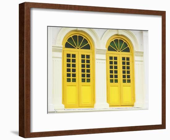 Colourfully Painted Window Shutters in Little India, Singapore, Southeast Asia-Amanda Hall-Framed Photographic Print