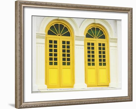 Colourfully Painted Window Shutters in Little India, Singapore, Southeast Asia-Amanda Hall-Framed Photographic Print