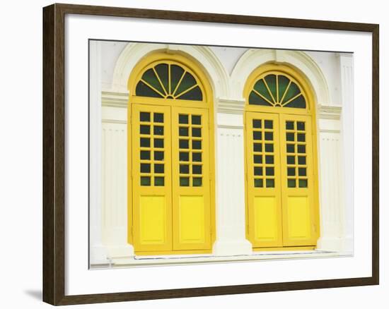 Colourfully Painted Window Shutters in Little India, Singapore, Southeast Asia-Amanda Hall-Framed Photographic Print