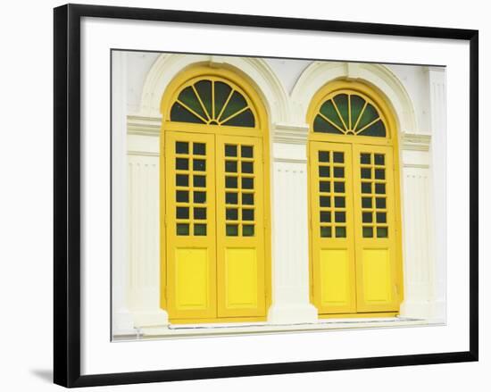 Colourfully Painted Window Shutters in Little India, Singapore, Southeast Asia-Amanda Hall-Framed Photographic Print