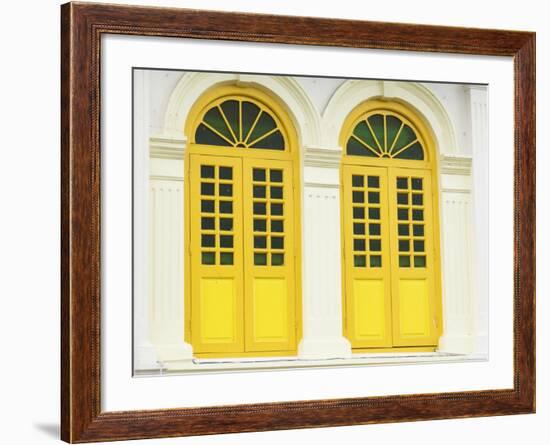 Colourfully Painted Window Shutters in Little India, Singapore, Southeast Asia-Amanda Hall-Framed Photographic Print