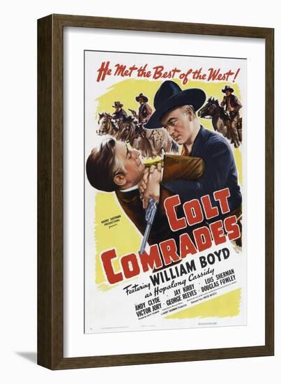 Colt Comrades, from Left: Victory Jory, William Boyd, 1943-null-Framed Art Print