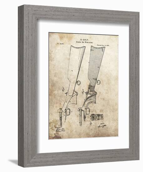 Colt Firearm Stock,1859-Dan Sproul-Framed Art Print