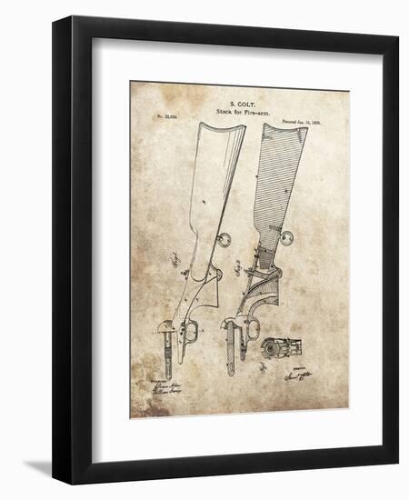 Colt Firearm Stock,1859-Dan Sproul-Framed Art Print