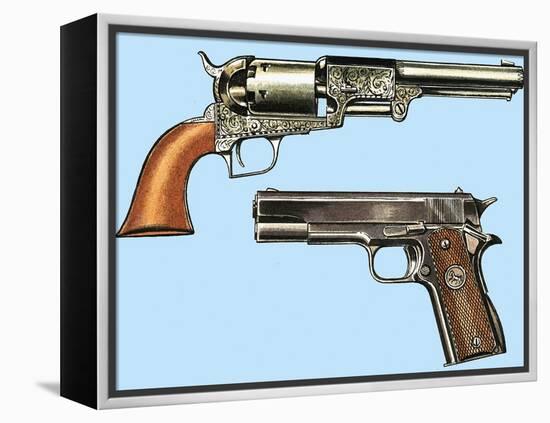 Colt Revolver and Automatic-null-Framed Premier Image Canvas