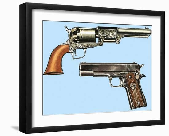 Colt Revolver and Automatic-null-Framed Giclee Print