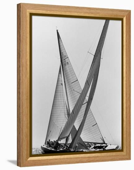 Columbia and Nefertiti During America's Cup Trial-George Silk-Framed Premier Image Canvas