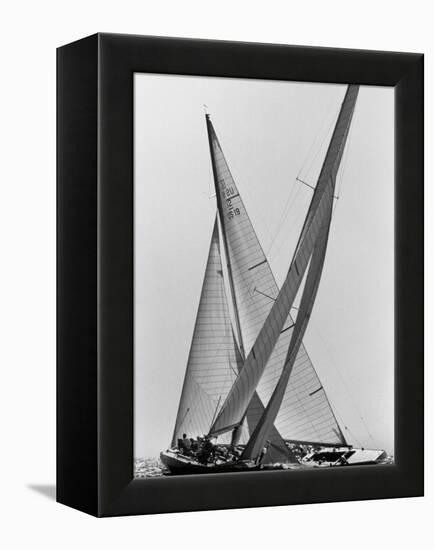 Columbia and Nefertiti During America's Cup Trial-George Silk-Framed Premier Image Canvas