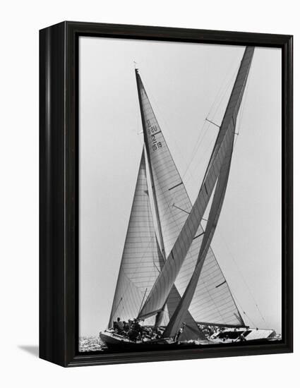 Columbia and Nefertiti During America's Cup Trial-George Silk-Framed Premier Image Canvas