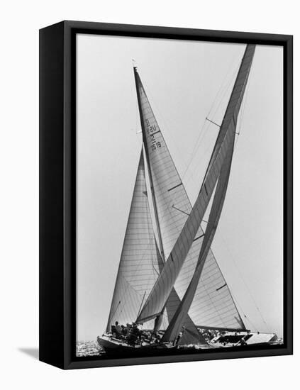 Columbia and Nefertiti During America's Cup Trial-George Silk-Framed Premier Image Canvas