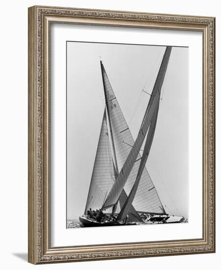 Columbia and Nefertiti During America's Cup Trial-George Silk-Framed Photographic Print