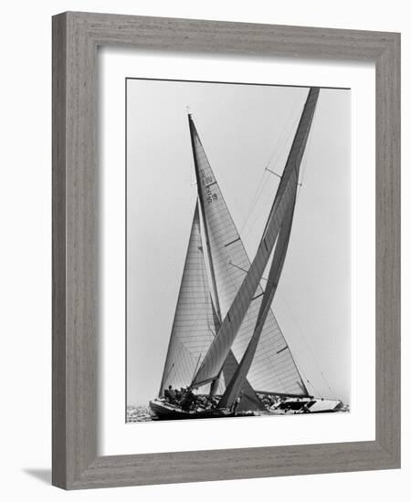 Columbia and Nefertiti During America's Cup Trial-George Silk-Framed Photographic Print