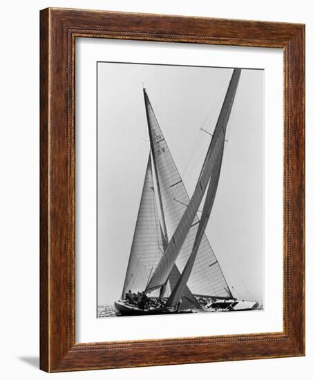 Columbia and Nefertiti During America's Cup Trial-George Silk-Framed Photographic Print