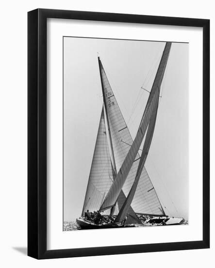 Columbia and Nefertiti During America's Cup Trial-George Silk-Framed Photographic Print