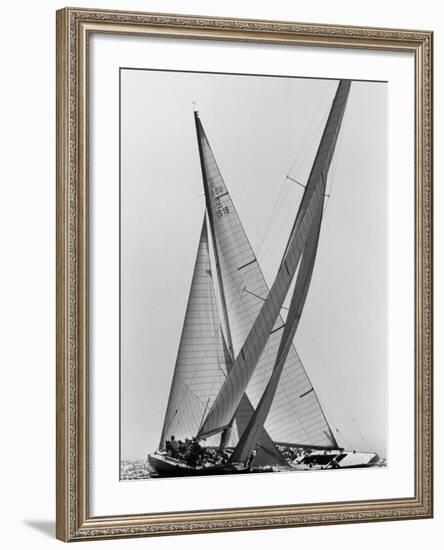 Columbia and Nefertiti During America's Cup Trial-George Silk-Framed Photographic Print