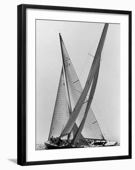 Columbia and Nefertiti During America's Cup Trial-George Silk-Framed Photographic Print