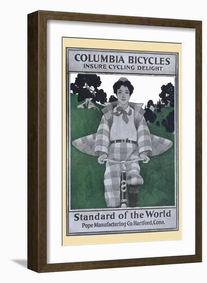 Columbia Bicycles Insure Cycling Delight, Standard Of World, Pope Manufacturing Co. Hartford, Conn.-Maxfield Parrish-Framed Art Print