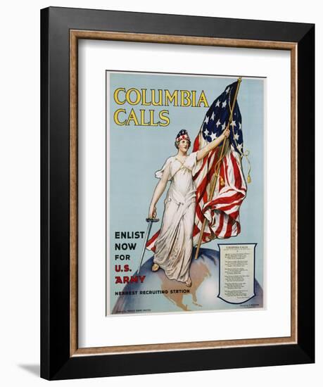 Columbia Calls Recruitment Poster-Frances Adams Halsted and V. Aderente-Framed Giclee Print