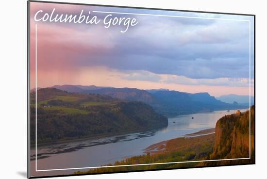 Columbia Gorge and Crown Point-Lantern Press-Mounted Art Print