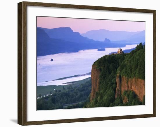 Columbia River below, Crown Point State Park, Oregon, USA-Charles Gurche-Framed Photographic Print