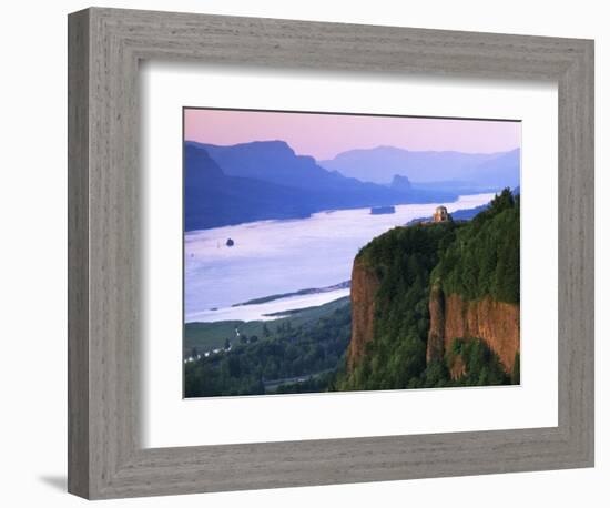 Columbia River below, Crown Point State Park, Oregon, USA-Charles Gurche-Framed Photographic Print