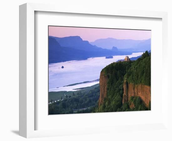 Columbia River below, Crown Point State Park, Oregon, USA-Charles Gurche-Framed Photographic Print