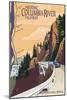 Columbia River Gorge, Oregon - Historic Columbia River Highway-Lantern Press-Mounted Art Print