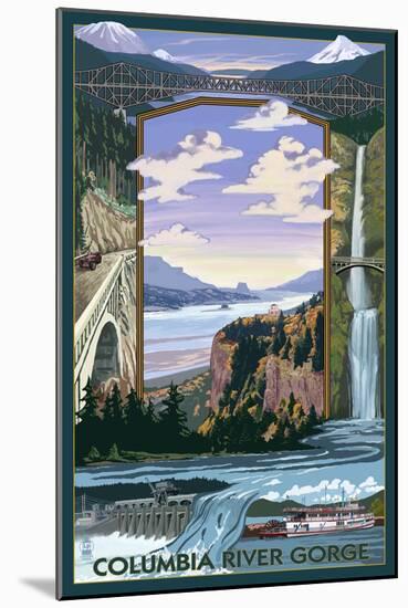 Columbia River Gorge Views, c.2009-Lantern Press-Mounted Art Print