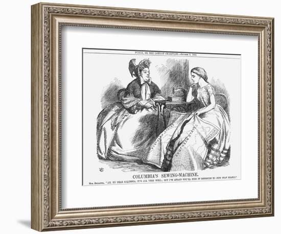 Columbia's Sewing-Machine, 1864-John Tenniel-Framed Giclee Print