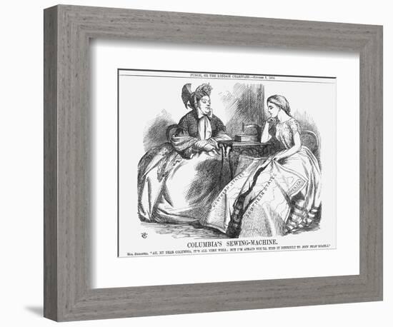 Columbia's Sewing-Machine, 1864-John Tenniel-Framed Giclee Print